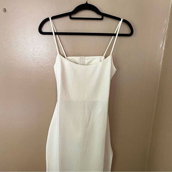 Lovers and Friends Karma maxi dress white high slit column gown Revolve M - Picture 12 of 13